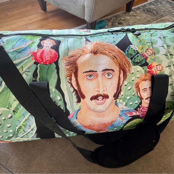 Nicolas Cage Raising Arizona Cactus Acid Trip XL Duffel - Nic Cage Weekend Bags - Picture 10 of 10